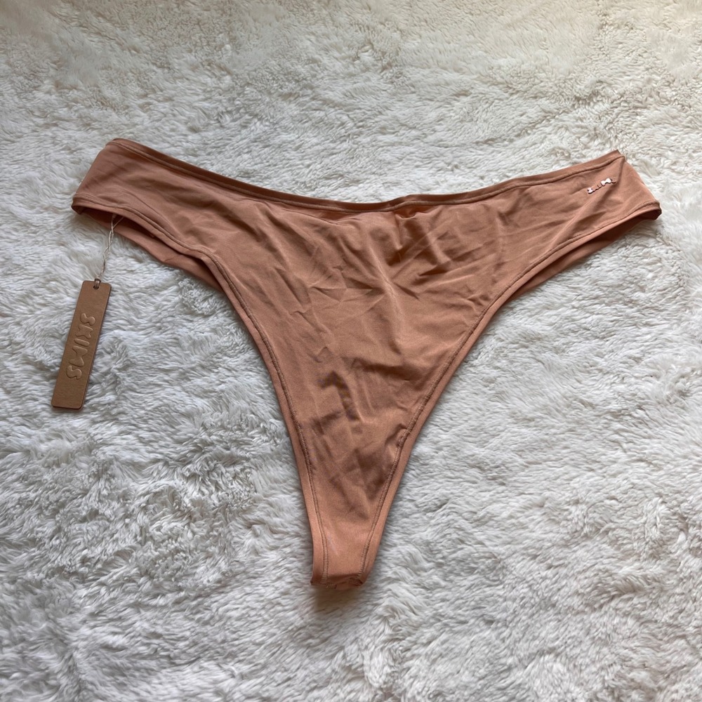 SKIMS Women's Fits Everybody High Waisted Thong Ochre PN-THG-2867 Size 2X NEW